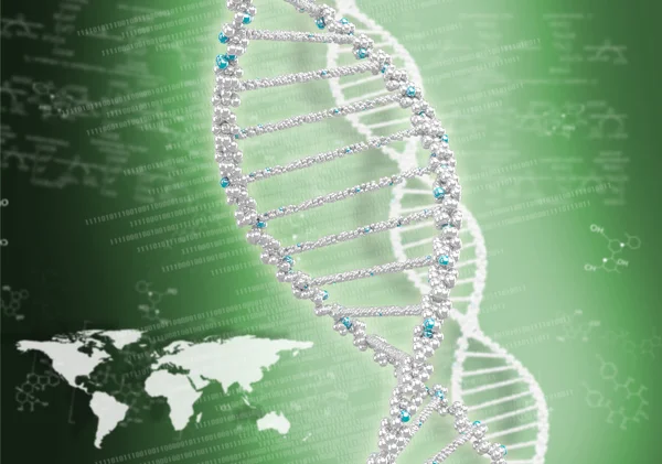 Hélice de ADN contra el fondo de color — Foto de Stock