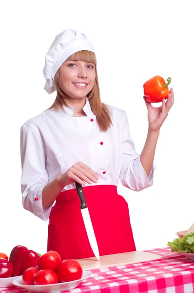 Attractive woman cooking Stock Photo