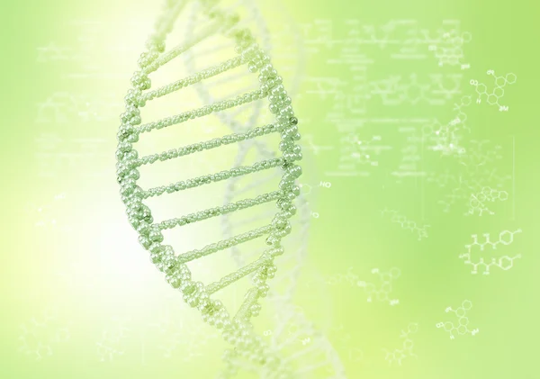 DNA-helix tegen de gekleurde achtergrond — Stockfoto