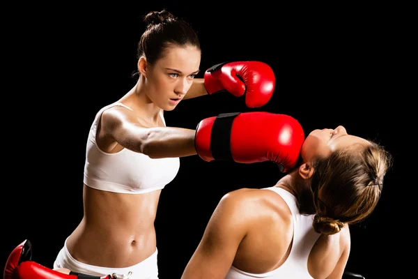 Woman boxing — Stock Photo, Image