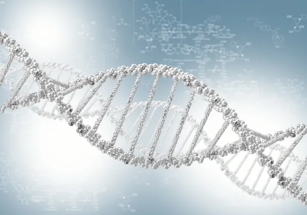 着色された背景に対して dna ヘリックス — ストック写真