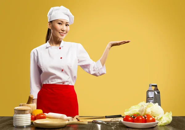 Chef femenino asiático — Foto de Stock