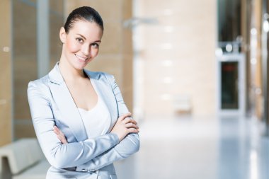 Güzel bir iş kadınının portresi.