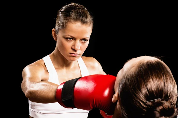 Woman boxing — Stock Photo, Image