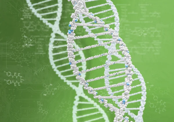 Hélice de DNA contra o fundo colorido — Fotografia de Stock