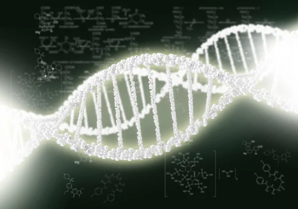 Hélice de DNA contra o fundo colorido — Fotografia de Stock