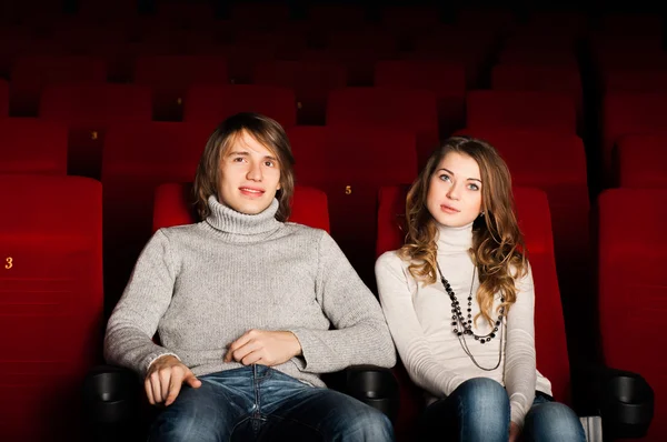 Young couple in the cinema — Stock Photo, Image