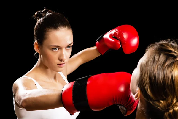 Woman boxing — Stock Photo, Image