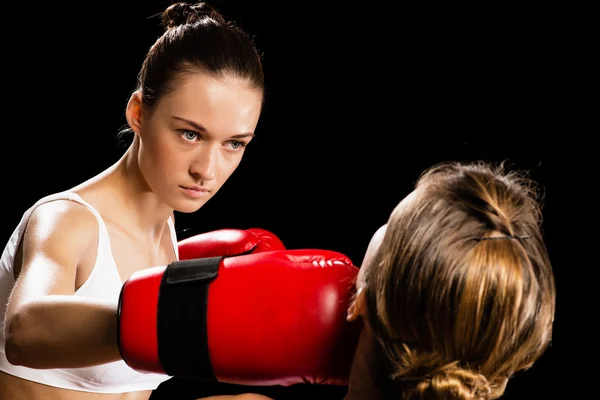 Mulher Boxe — Fotografia de Stock