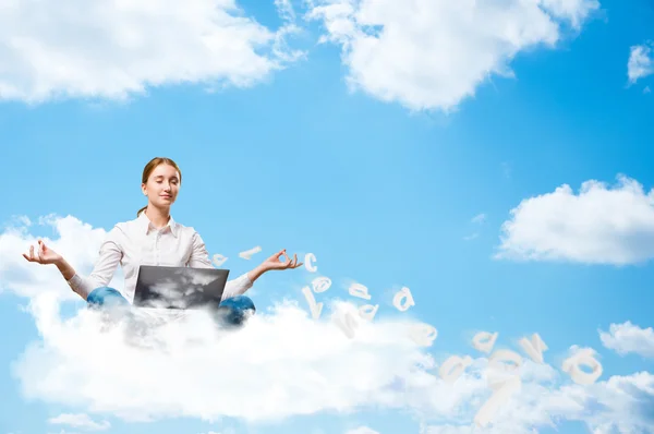 Meditation in the clouds — Stock Photo, Image