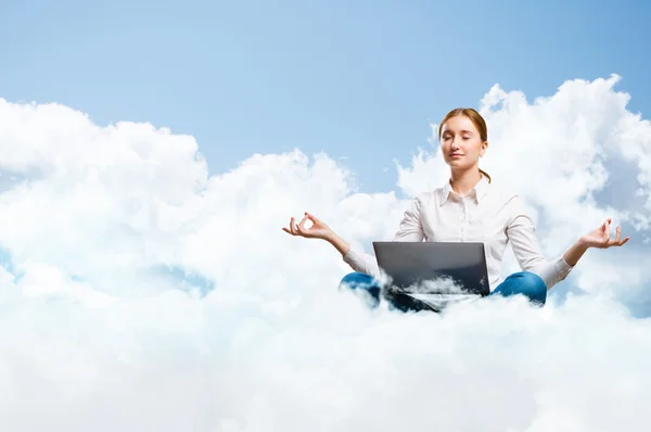 Meditation in the clouds — Stock Photo, Image