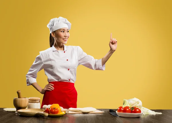 Chef femenino asiático — Foto de Stock