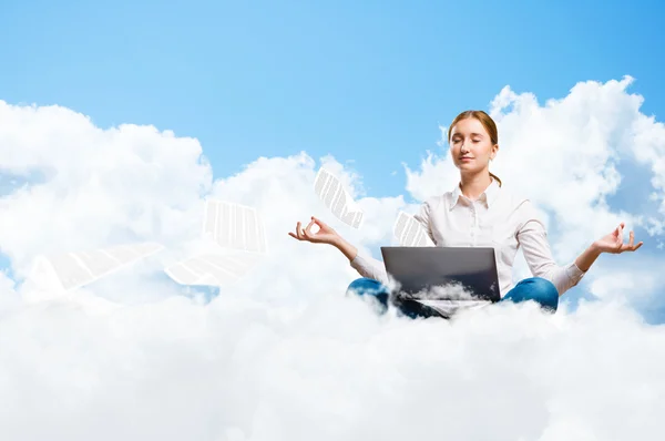 Meditation in the clouds — Stock Photo, Image