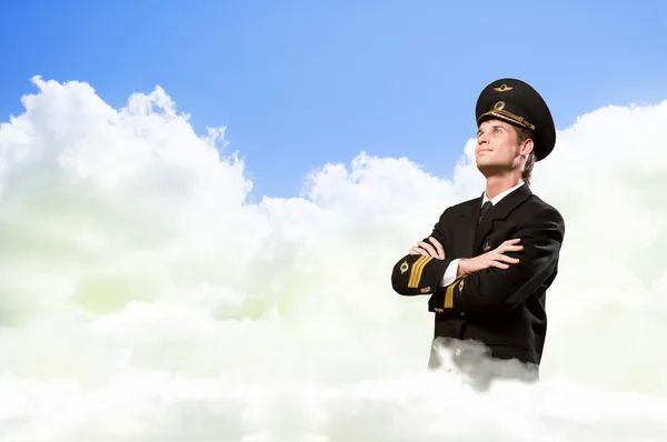 Pilot is in the form of arms crossed — Stock Photo, Image