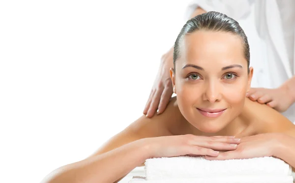 Beautiful spa woman lying on the couch — Stock Photo, Image