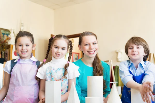 Children with the teacher — Stock Photo, Image