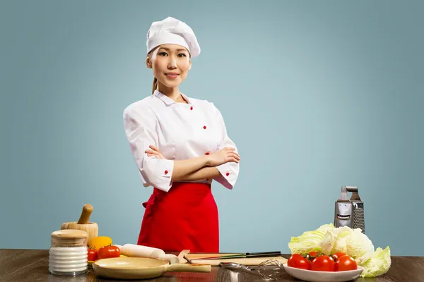 Retrato de cocinero asiático — Foto de Stock