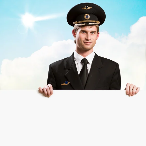 Pilot in Form einer leeren Plakatwand — Stockfoto