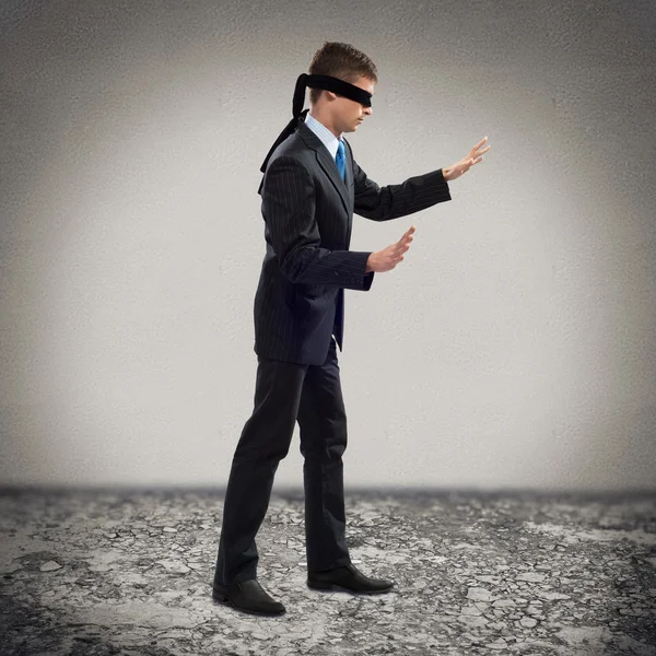 Young blindfolded man — Stock Photo, Image