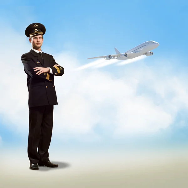 Pilot is in the form of arms crossed — Stock Photo, Image