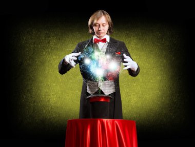 Magician sihirli şapkadan neden olur.