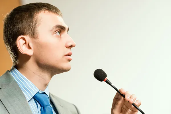 Male speaker — Stock Photo, Image