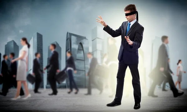 Young blindfolded man — Stock Photo, Image