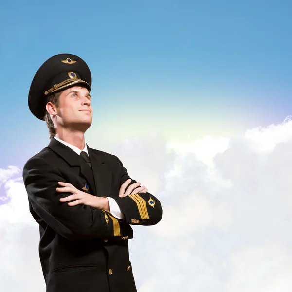 Pilot is in the form of arms crossed — Stock Photo, Image