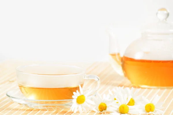 Teacup with herbal chamomile tea — Stock Photo, Image