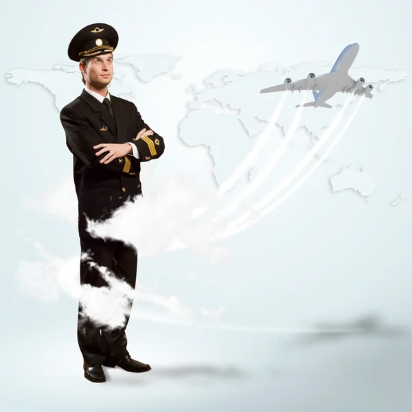 Pilot is in the form of arms crossed — Stock Photo, Image