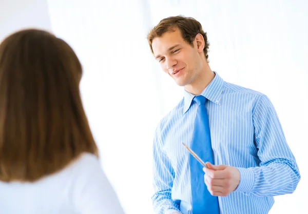 Young businessman doing interviews — Stock Photo, Image