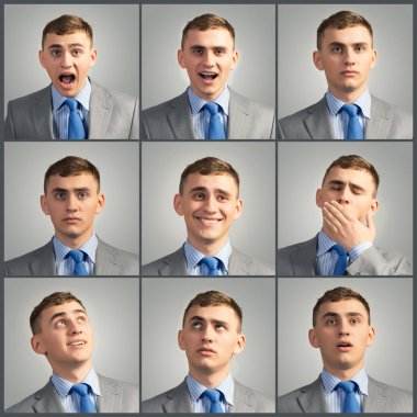 genç adam farklı fotoğrafları kolaj bir