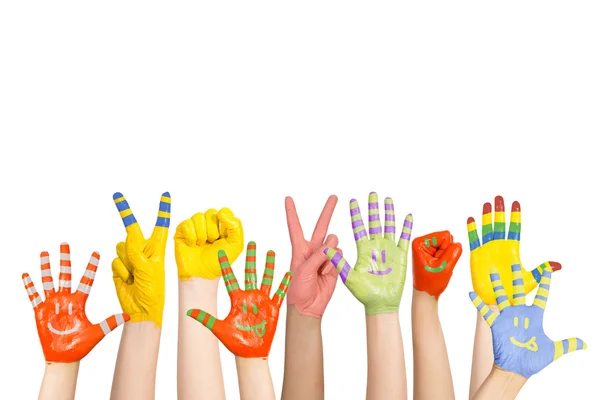 Manos de niños pintados —  Fotos de Stock