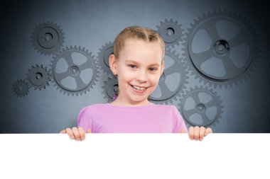 Beyaz bir bayrak tutan kız