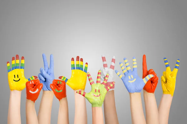 Painted children's hands — Stock Photo, Image