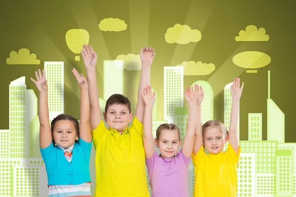 Children in a row — Stock Photo, Image