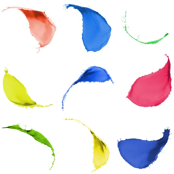 Colored paint splashes — Stock Photo, Image