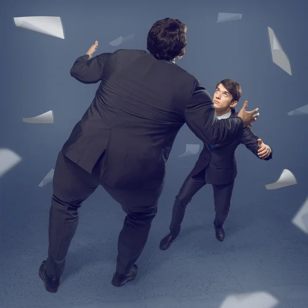 Two businessmen fighting as sumoist — Stock Photo, Image