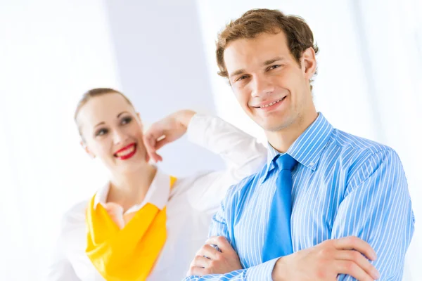 Businessman receiving congratulations — Stock Photo, Image