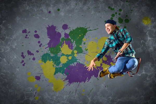 Male dancer with splashes of paint — Stock Photo, Image