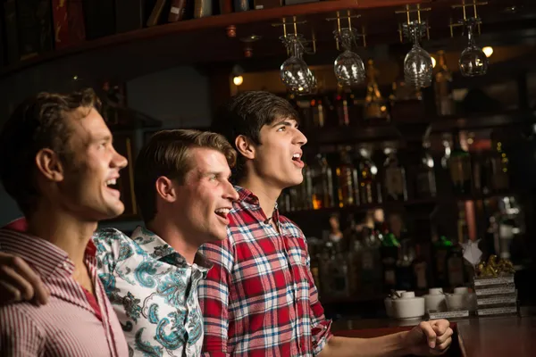 Portrait of the fans in the bar — Stock Photo, Image