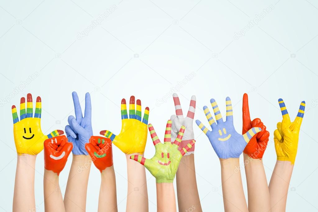 painted children's hands