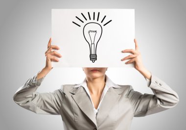 poster holding iş kadını