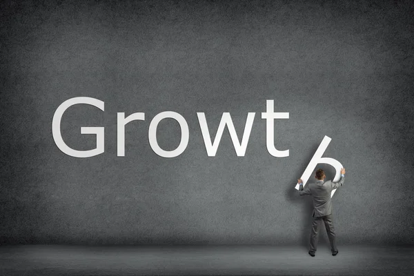 Zakenman en word groei — Stockfoto