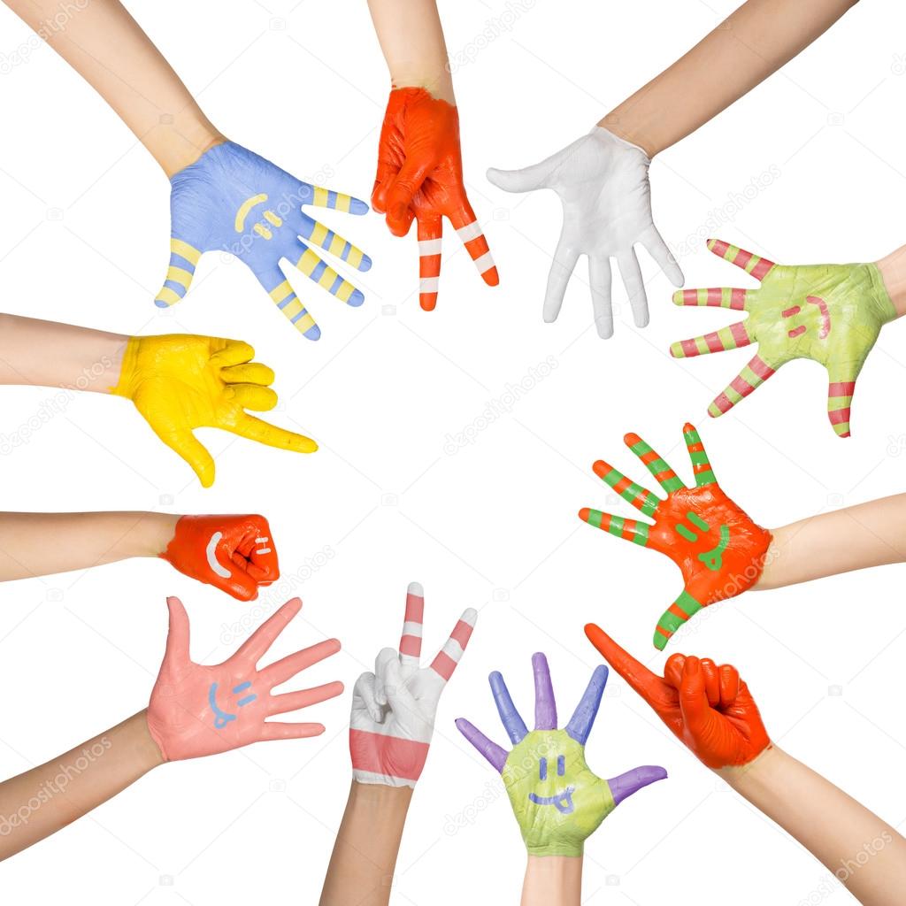 painted children's hands