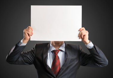 poster holding iş adamı