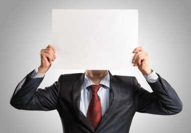 poster holding iş adamı