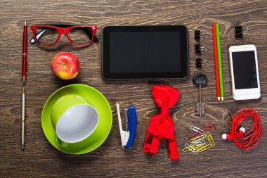 items laid on the table, still life clipart