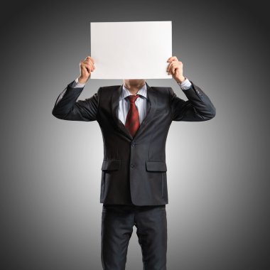 poster holding iş adamı