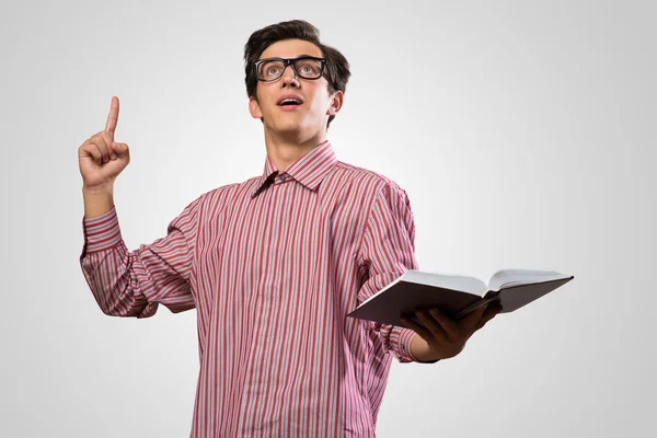 Man raised his index finger — Stock Photo, Image